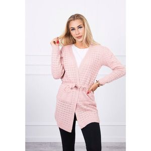 Sweater with a decorative pattern powdered pink kép