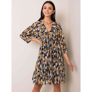 Blue and yellow floral dress kép