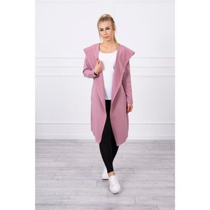 Long cardigan with hood dark pink kép