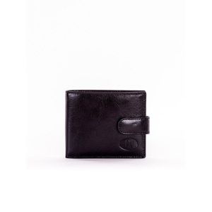 Men´s black leather wallet with a snap closure kép