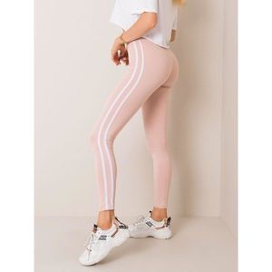 Powder pink leggings with stripes kép