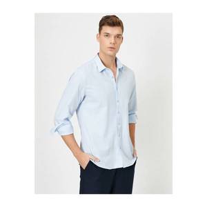 Koton Classic Collar Long Sleeve Slim Fit Smart Shirt kép