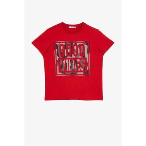 Koton Boys Red Written Printed T-shirt kép