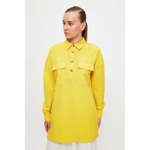 Trendyol Yellow Shirt Collar Tunic kép
