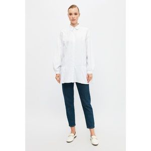 Trendyol White Shirt Collar Tunic kép
