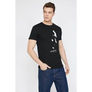 Koton Men's Black Crew Neck Short Sleeve T-Shirt kép
