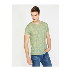 Koton Men's Green Patterned T-Shirt kép