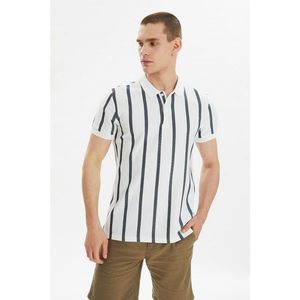 Trendyol White Men's Regular Fit Short Sleeve Piqué Polo Neck T-shirt kép
