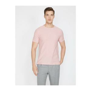 Koton Men's Pink Crew Neck Short Sleeve T-Shirt kép