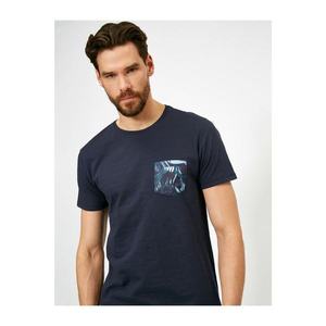 Koton Man Navy Blue Printed T-Shirt kép
