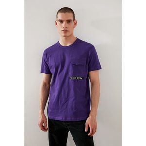 Trendyol Purple Men's Regular Fit Short Sleeve Pocket Detailed T-Shirt kép