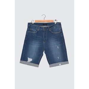 Trendyol Navy Blue Men Slim Fit Destroyed Shorts & Bermuda kép