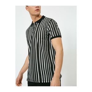 Koton Men's Black Striped T-Shirt kép