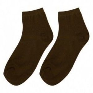 barna - 1 pár új zokni őszi téli közepes bokazokni alkalmi puha pamut harisnya szilárd kép