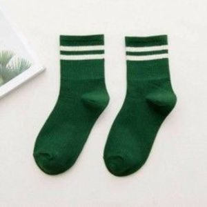 Zöld - Divat női pamut csíkos zokni puha aranyos szilárd rövid sport alkalmi harisnya kép