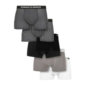 Urban Classics Organic Boxer Shorts 5-Pack m.stripeaop+m.aop+blk+asp+wht kép