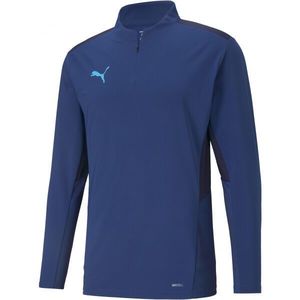 Puma TEAMCUP 1/4 ZIP TOP Férfi pulóver edzéshez, kék, méret XXL kép