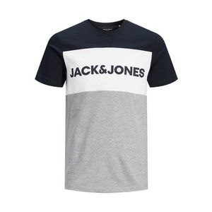 JACK & JONES Póló kék / szürke / fehér kép