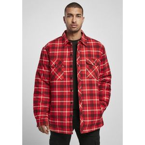 Urban Classics Plaid Quilted Shirt Jacket red/black kép