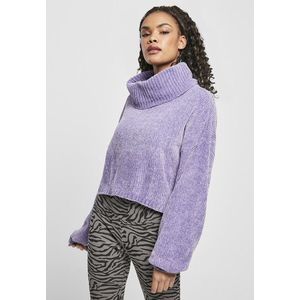 Urban Classics Ladies Short Chenille Turtleneck Sweater lavender kép
