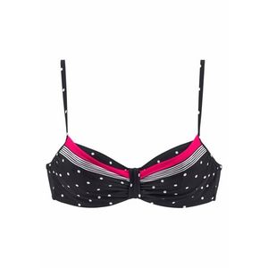 LASCANA Bikini felső 'Monroe' neon-rózsaszín / fekete / fehér kép