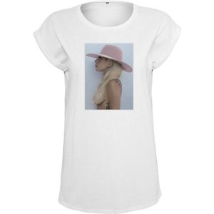Merchcode Póló 'Lady Gaga' fehér / rózsaszín / kék / testszínű kép