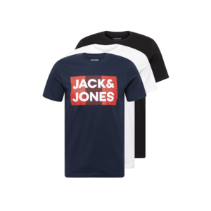 JACK & JONES Póló tengerészkék / fehér / piros / fekete kép
