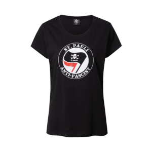 FC St. Pauli Póló 'Anti Fascist' fekete / fehér / piros kép