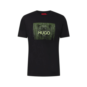HUGO Póló 'Dintage' fekete / világoszöld kép