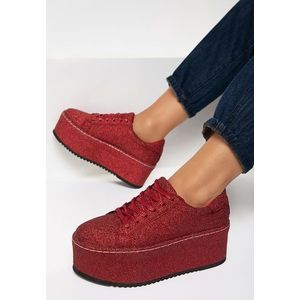 Elegance piros telitalpú sneakers kép