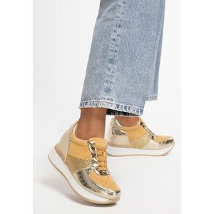 Oreva aranyszínü telitalpú sneakers kép