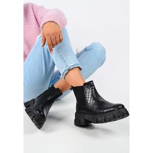 Merlen fekete női platform cipő kép