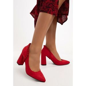 Deronda piros magassarkú cipők kép