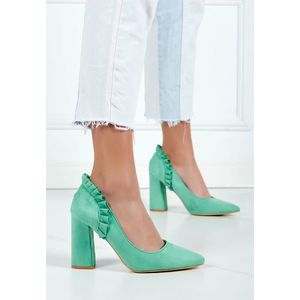 Deronda zöld magassarkú cipők kép