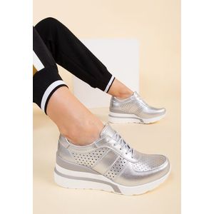 Arianne ezüst telitalpú sneakers kép