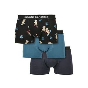 Urban Classics Organic X-Mas Boxer Shorts 3-Pack teddy aop+jasper+navy kép