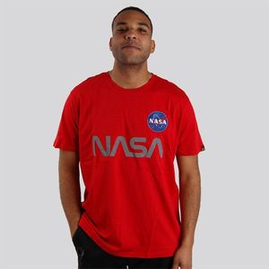 Férfi póló alpha industries NASA Reflective T-Shirt Red kép