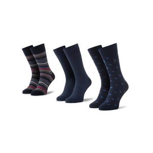 QUAZI 3 pár hosszú szárú férfi zokni QZ-SOCKS-65-04-MEN-001 Sötétkék kép