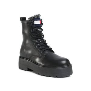 Tommy Jeans Bakancs Check Tongue Lace Up Boot EN0EN01071 Fekete kép