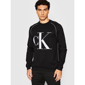 Calvin Klein Jeans Sweater J30J318187 Fekete Relaxed Fit kép