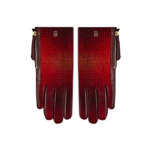 Tommy Hilfiger Női kesztyű Th Elevated Mix Gloves Check AW0AW10736 Piros kép