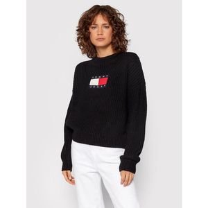 Tommy Jeans Sweater Tjw Center Flag DW0DW11001 Fekete Relaxed Fit kép