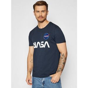 Alpha Industries Póló Nasa Reflective 178501 Sötétkék Regular Fit kép