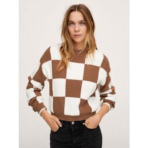Mango Sweater Chess 17073267 Barna Relaxed Fit kép