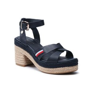 Tommy Hilfiger Espadrilles Th Interlace Mid Heel Sandal FW0FW05609 Sötétkék kép