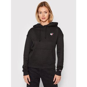 Tommy Jeans Pulóver Homespun Heart DW0DW10395 Fekete Relaxed Fit kép