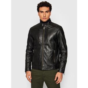 Selected Homme Bőrkabát Iconic Racer 16077538 Fekete Regular Fit kép