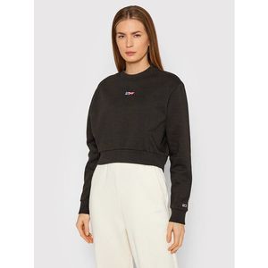 Tommy Jeans Pulóver Tiny Tommy DW0DW11051 Fekete Cropped Fit kép