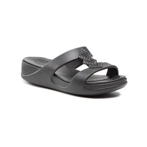 Crocs Papucs Monterey Shimmer Slip-On Wedge 207143 Fekete kép