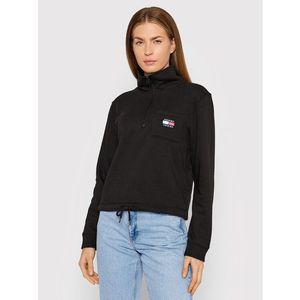 Tommy Jeans Pulóver Badge DW0DW11045 Fekete Relaxed Fit kép